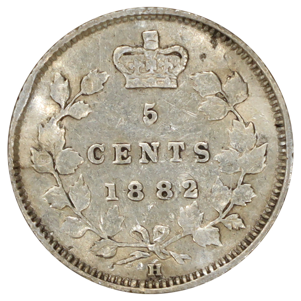 1882 Canada 5-cents Very Fine (VF20) Scratched, marks, or impaired