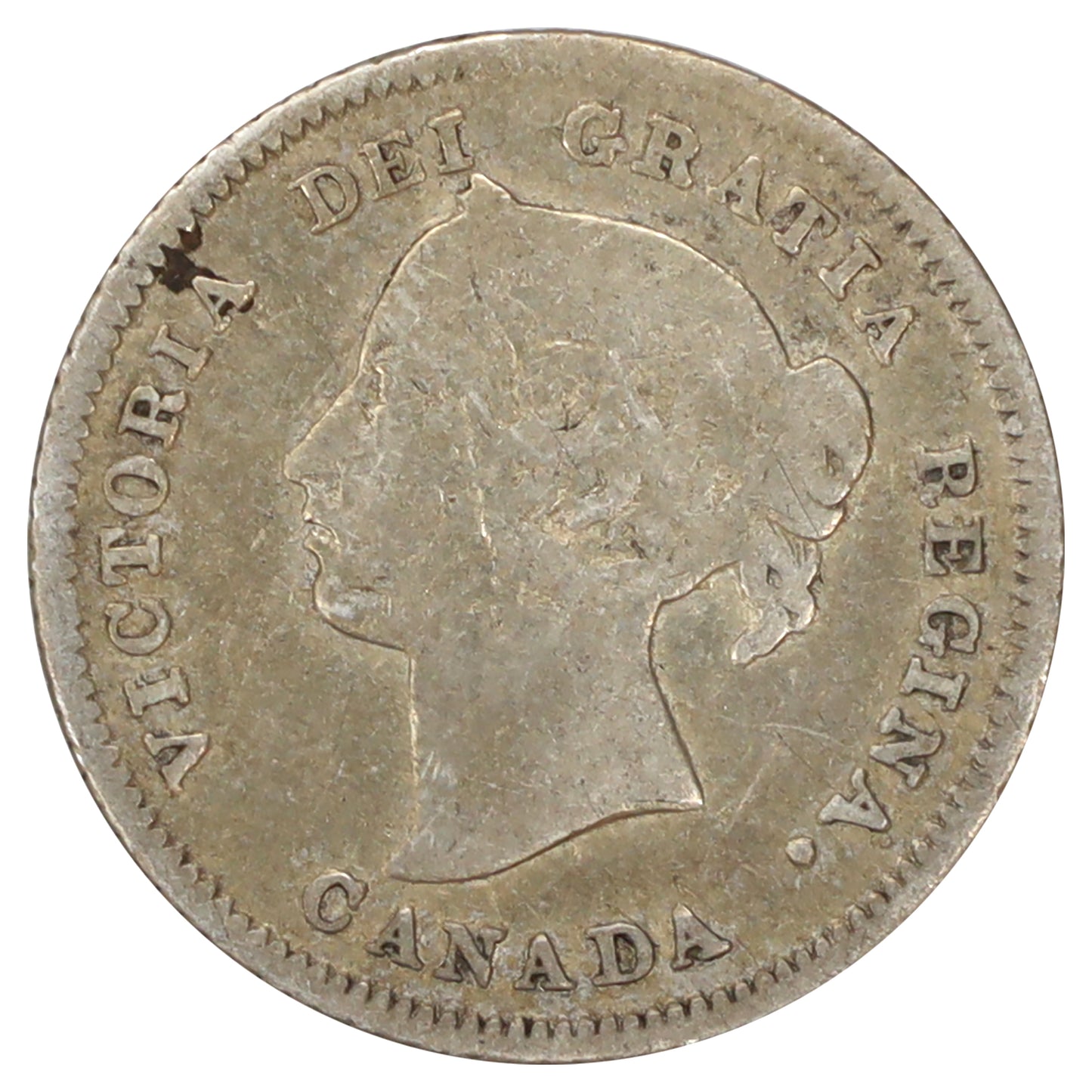 1882 Canada 5-cents VG-F (VG10) Scratched, marks, or impaired