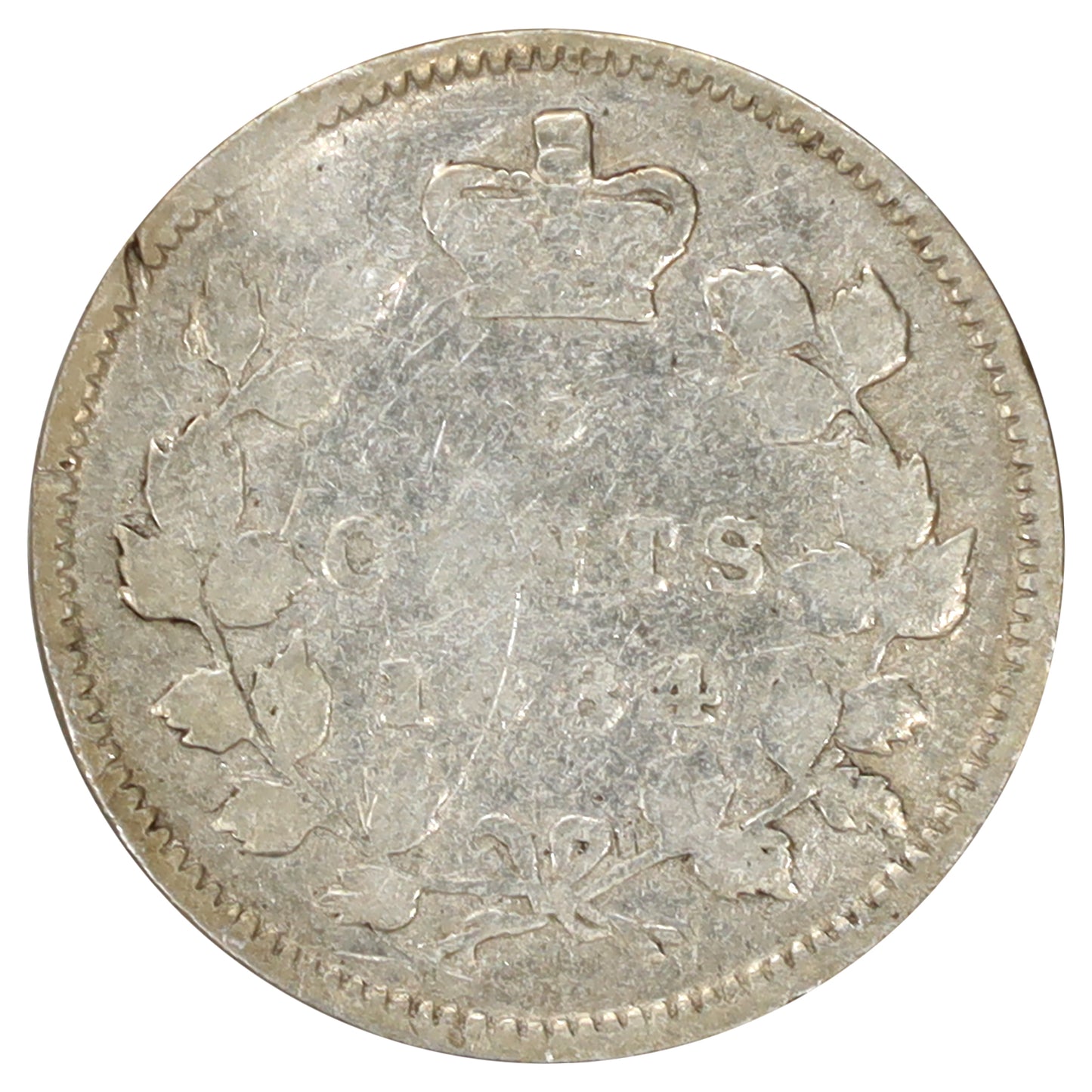 1884 Far 4 Canada 5-cents VG-F (VG10) Scratched, marks, or impaired