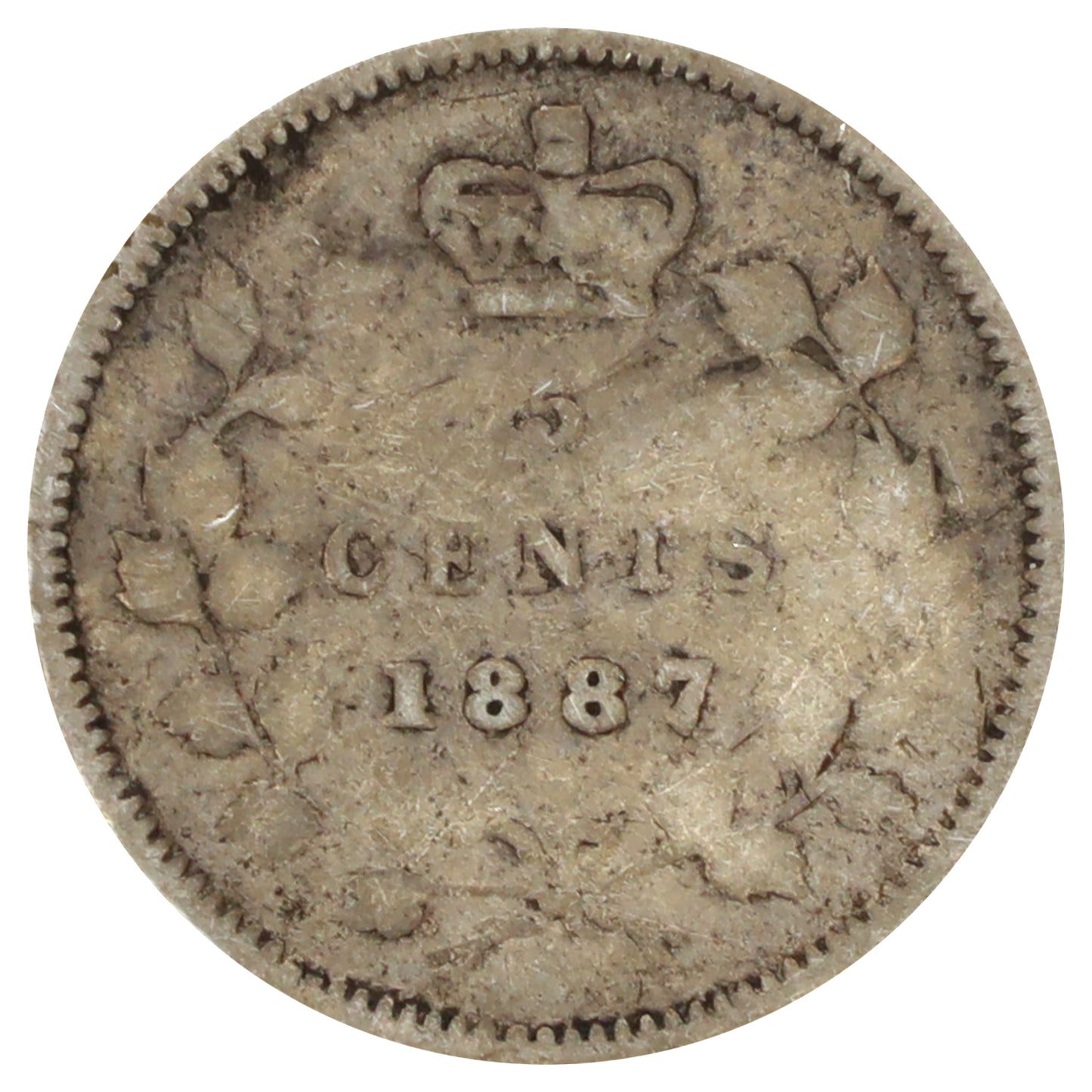 1887 Canada 5-cents Good (G4) Scratched, marks, or impaired