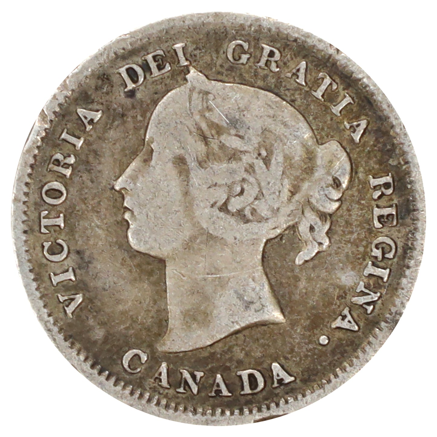 1888 Canada 5-cents Very Good (VG8) Scratched, marks, or impaired