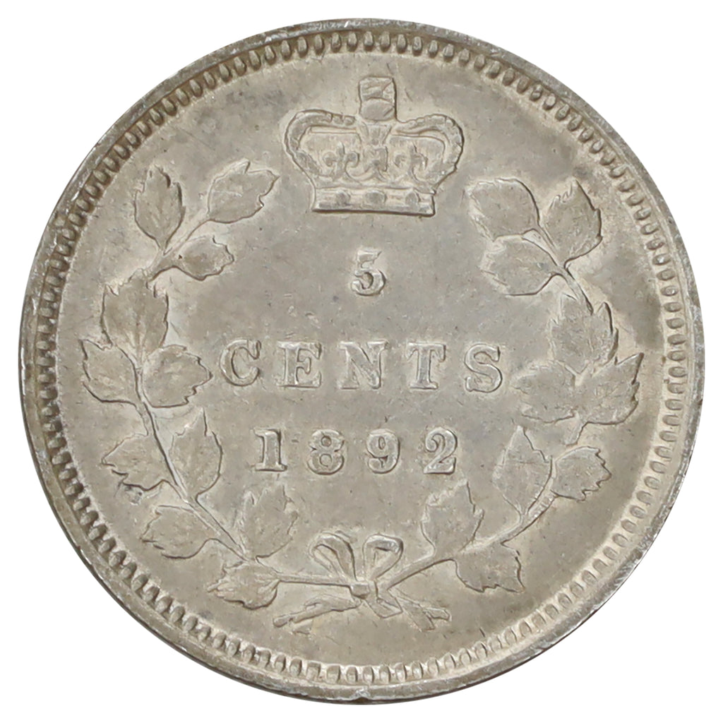1892 Canada 5-cents VF-EF (VF30) Scratched, marks, or impaired