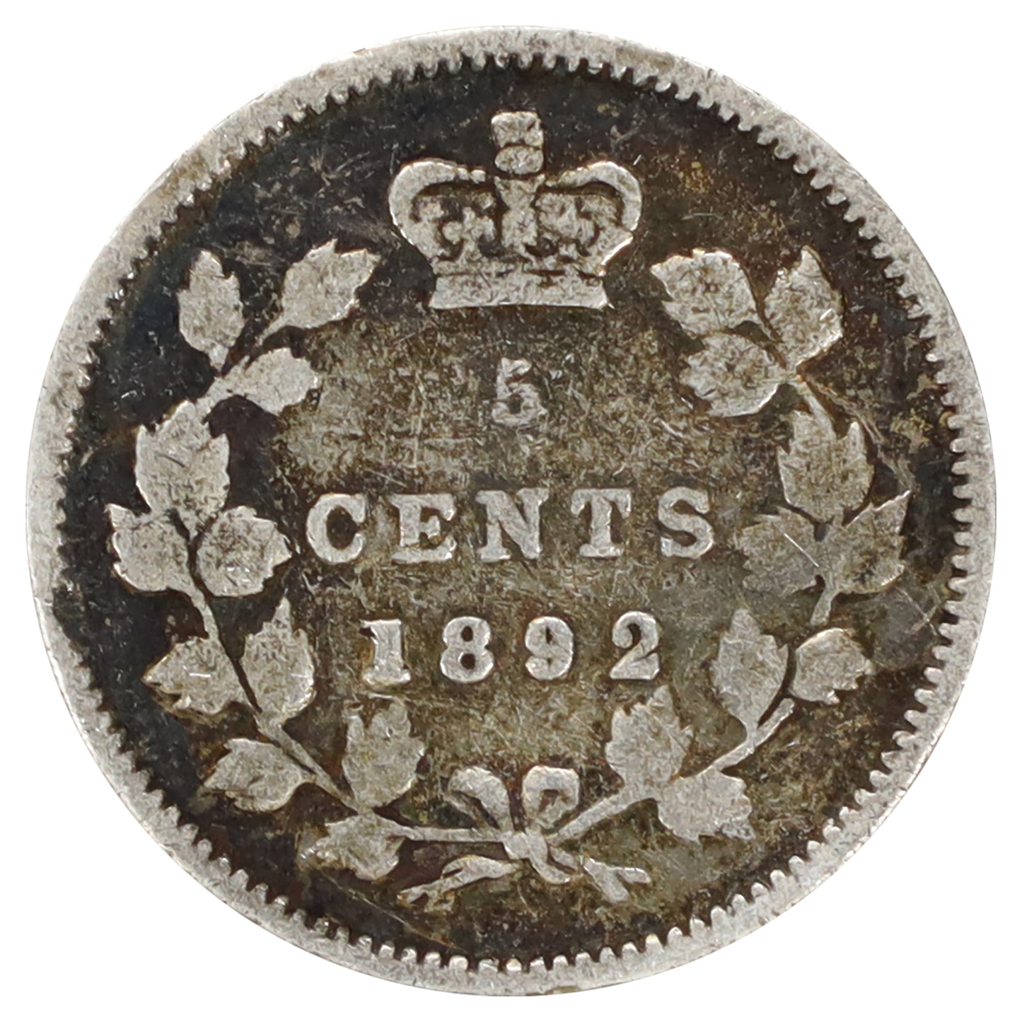 1892 Canada 5-cents VG-F (VG10) Scratched, marks, or impaired