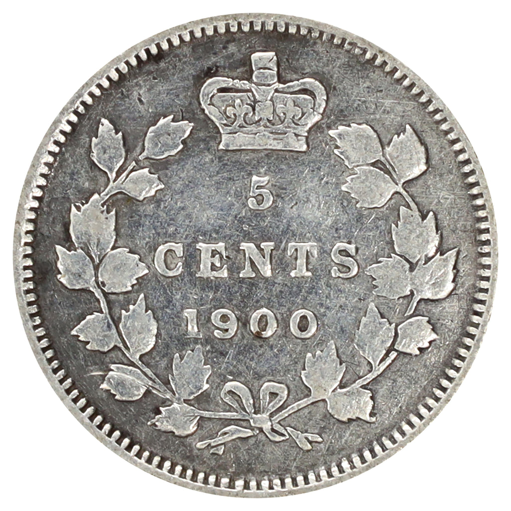 1900 Round 0s Canada 5-cents Fine (F12) Scratched, marks, or impaired