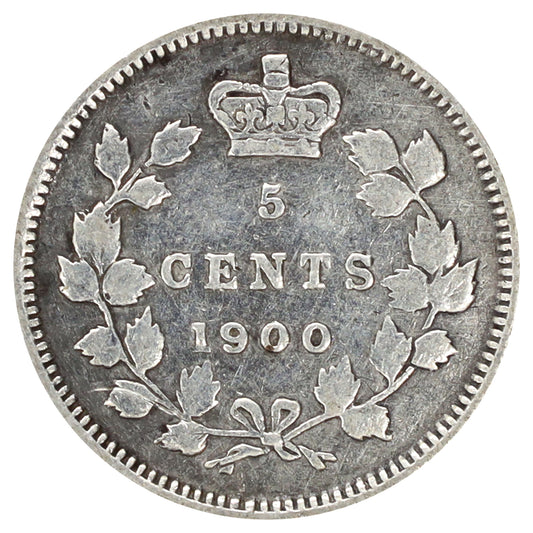 1900 Round 0s Canada 5-cents Fine (F12) Scratched, marks, or impaired
