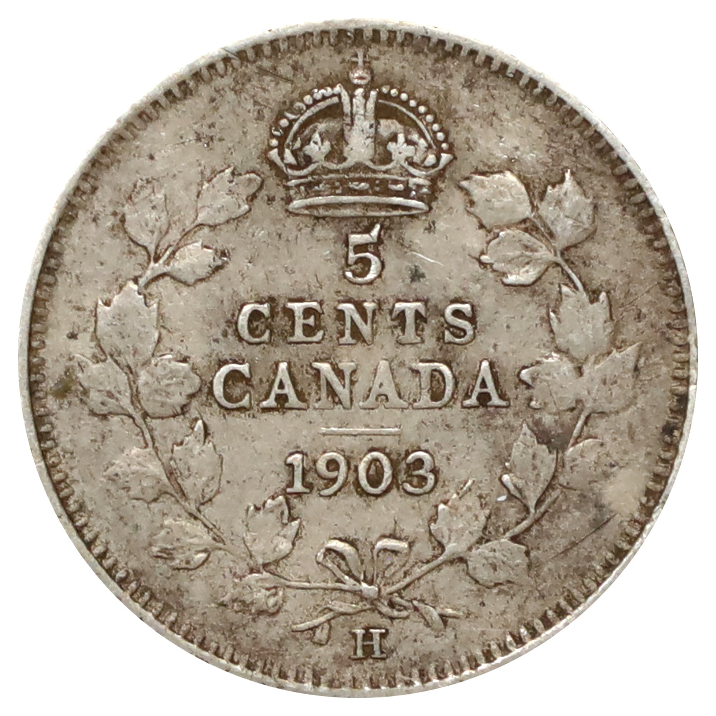 1903H Large H Canada 5-cents VF-EF (VF30) Scratched, marks, or impaired