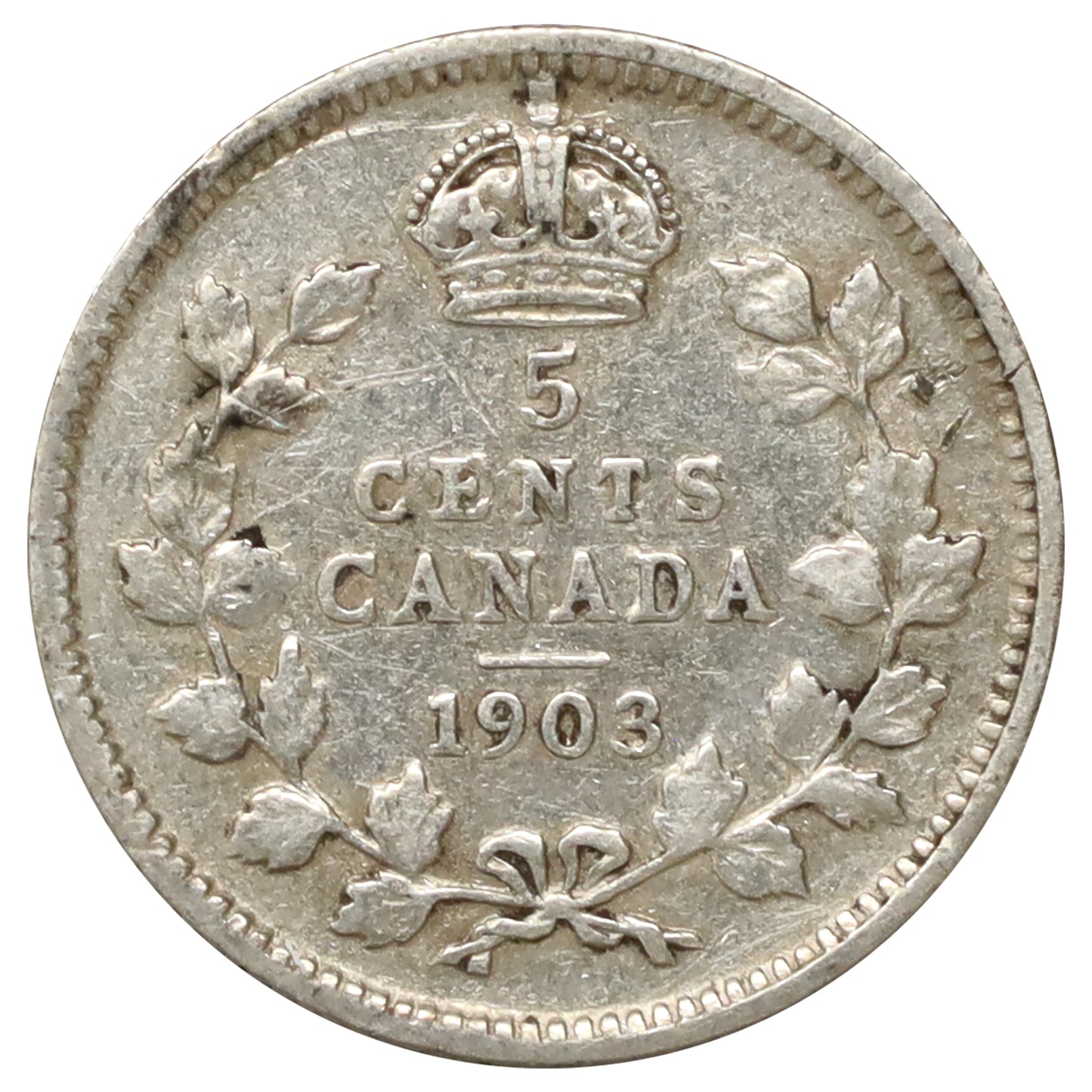 1903 Canada 5-cents Fine (F12) Scratched, marks, or impaired