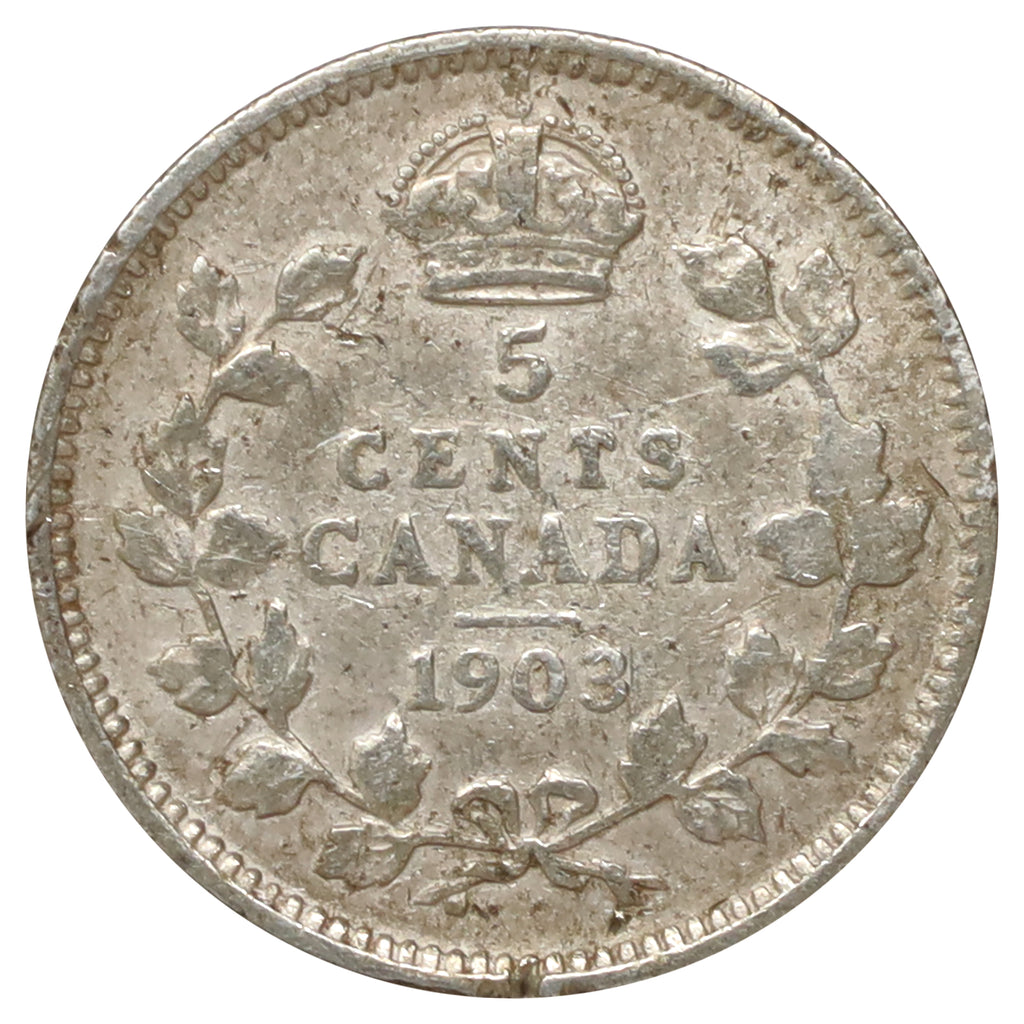 1903 Canada 5-cents VG-F (VG10) Scratched, marks, or impaired