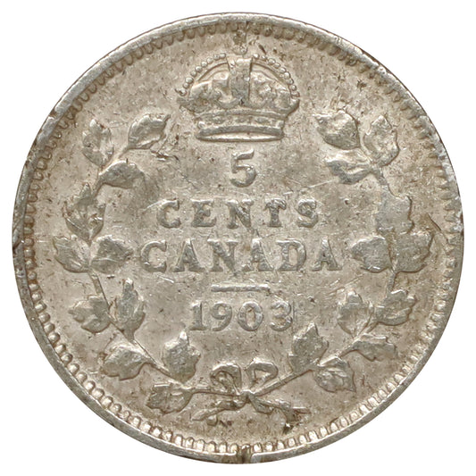 1903 Canada 5-cents VG-F (VG10) Scratched, marks, or impaired