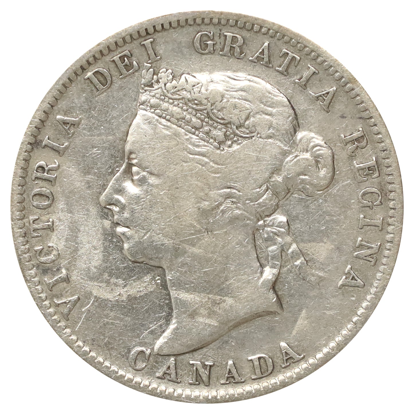 1892 Canada 25-cents Fine (F12) Scratched, marks, or impaired