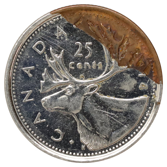 ERROR 2014 Canada 25-cents Plate Loss