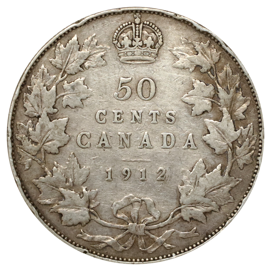 1912 Canada 50-cents Fine (F12) Scratched, marks, or impaired
