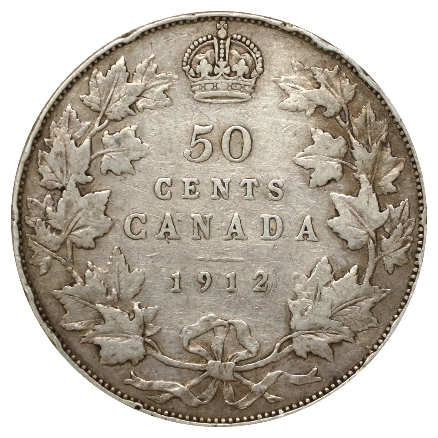 1912 Canada 50-cents Fine (F12) Scratched, marks, or impaired