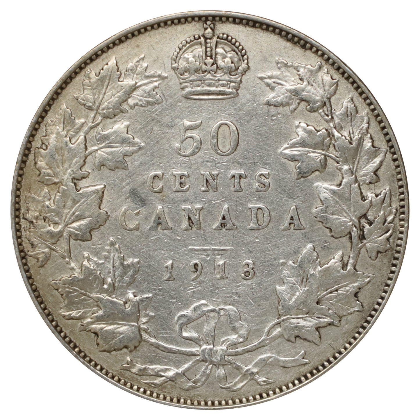 1913 Canada 50-cents Very Fine (VF20) Scratched, marks, or impaired