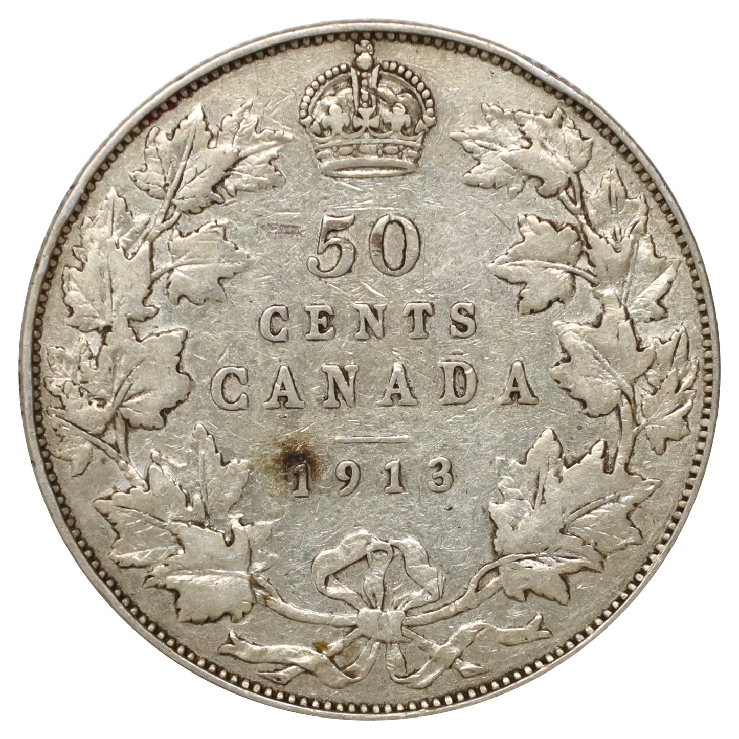 1913 Canada 50-cents Fine (F12) Scratched, marks, or impaired