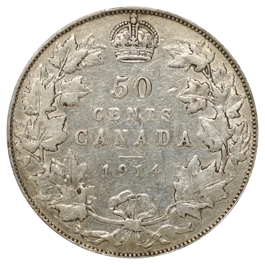 1914 Canada 50-cents Fine (F12) Scratched, marks, or impaired