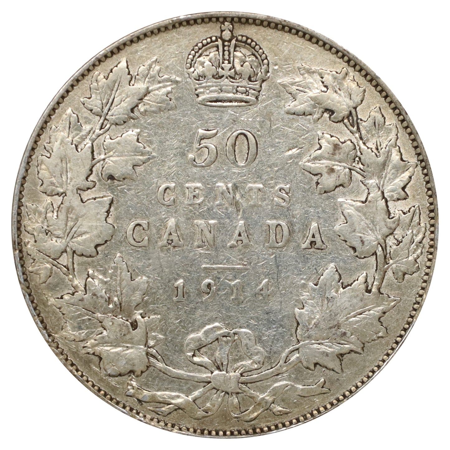 1914 Canada 50-cents Fine (F12) Scratched, marks, or impaired