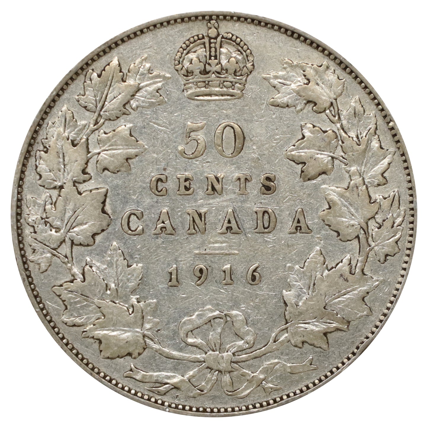 1916 Canada 50-cents F-VF (F15) Scratched, marks, or impaired