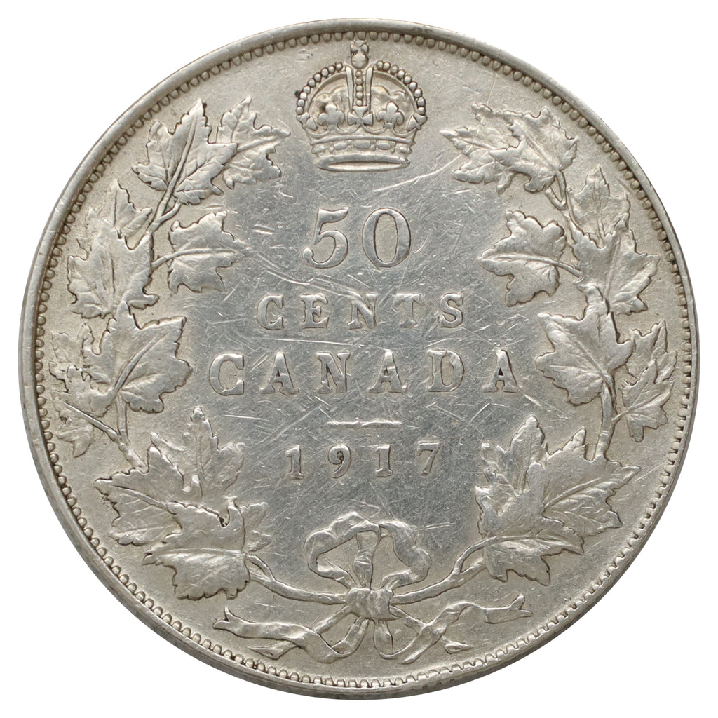1917 Canada 50-cents Very Fine (VF20) Scratched, marks, or impaired