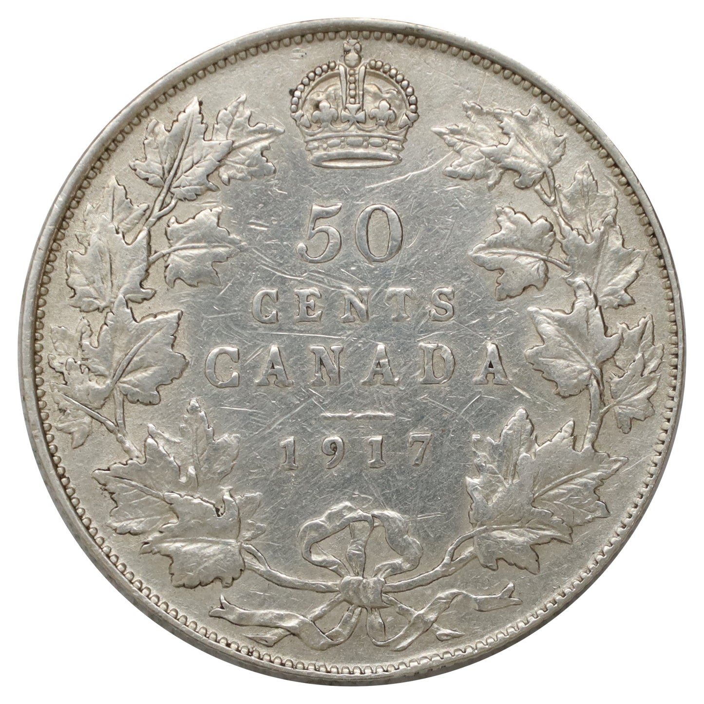 1917 Canada 50-cents Very Fine (VF20) Scratched, marks, or impaired