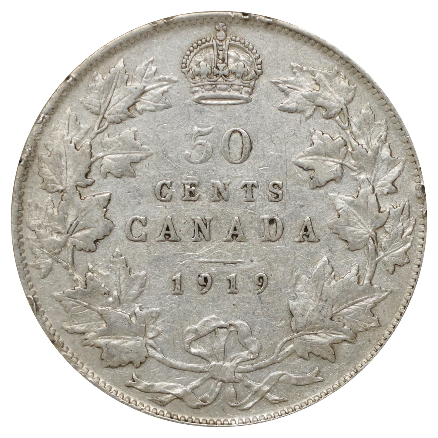 1919 Canada 50-cents Very Fine (VF20) Scratched, marks, or impaired