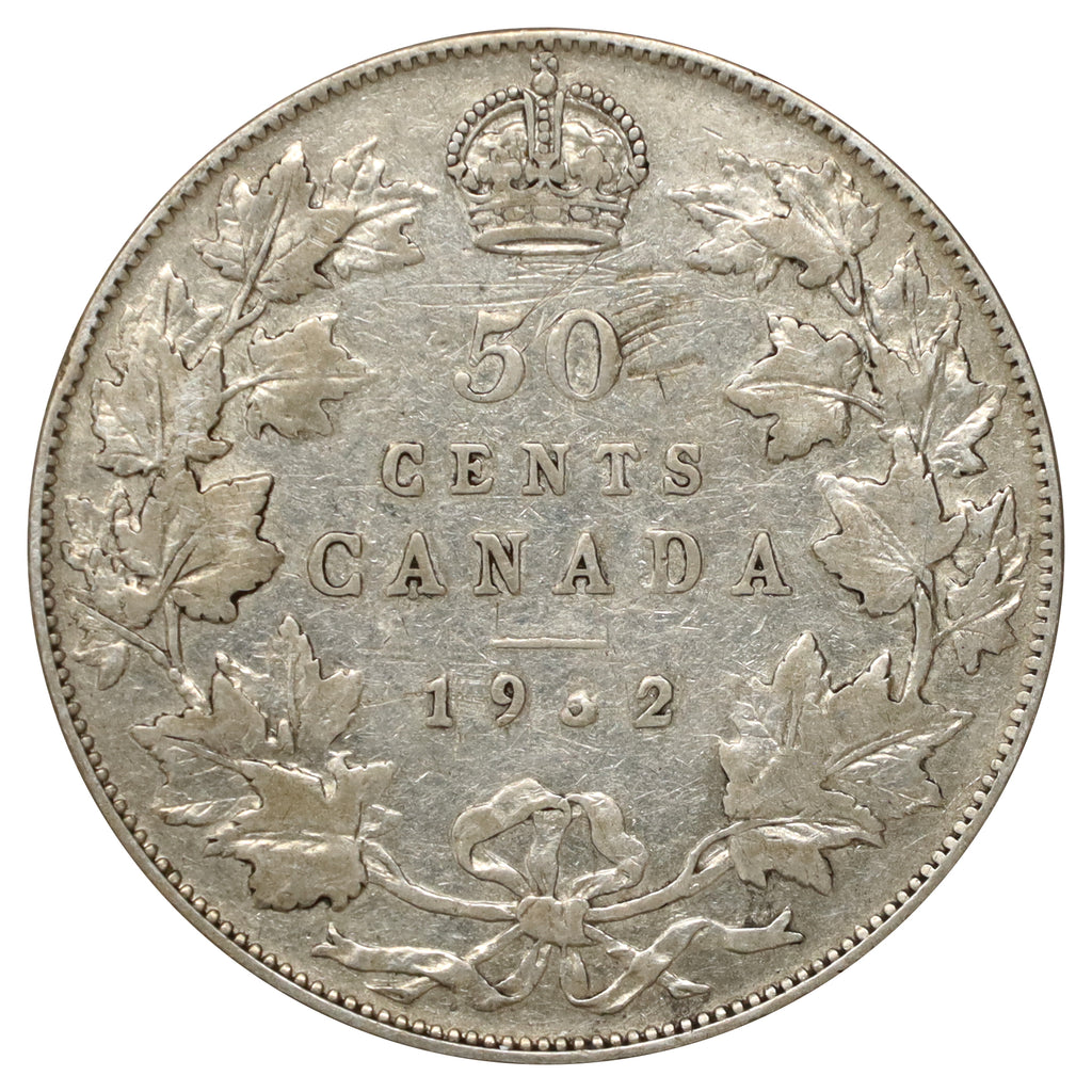 1932 Canada 50-cents Fine (F12) Scratched, marks, or impaired