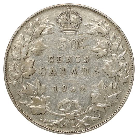 1932 Canada 50-cents Fine (F12) Scratched, marks, or impaired