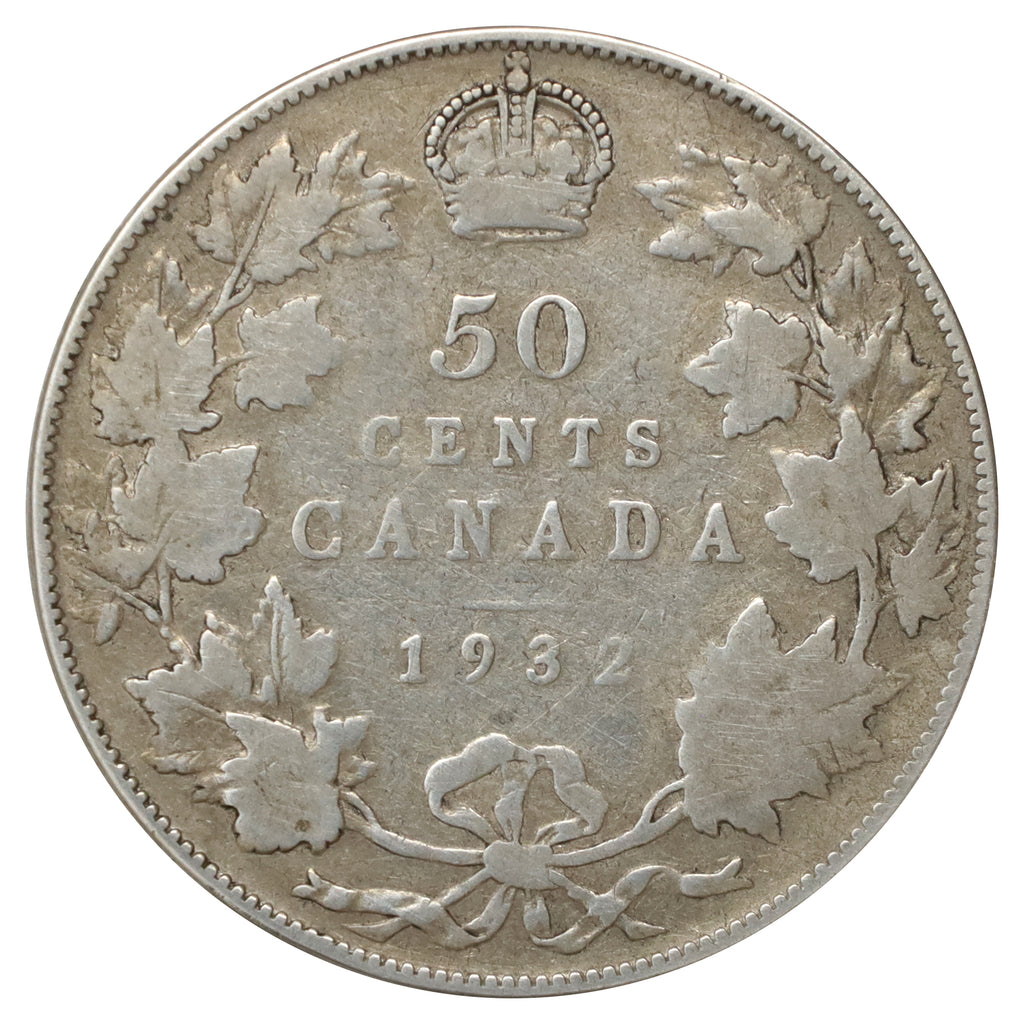 1932 Canada 50-cents G-VG (G6) Scratched, marks, or impaired