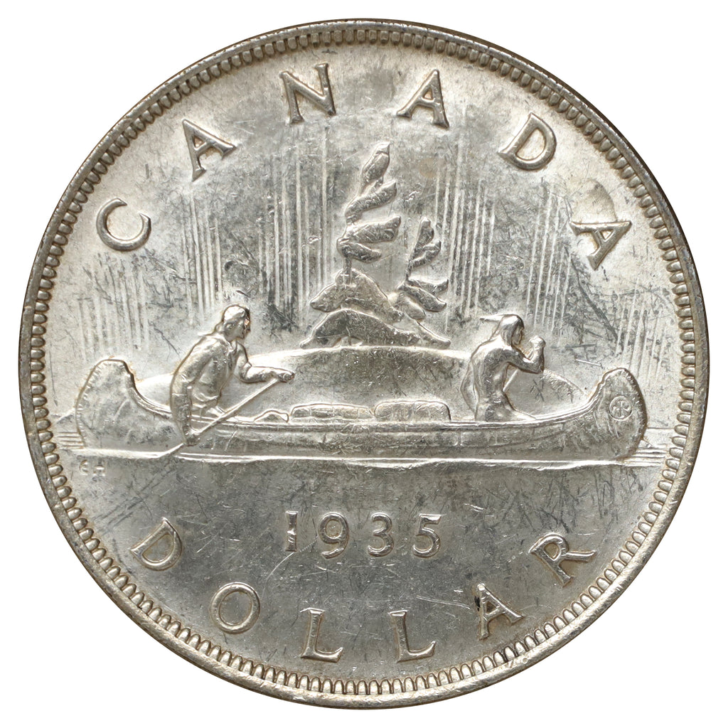 1935 2x XXV Canada Dollar UNC+ (MS62) Scratched, marks, or impaired