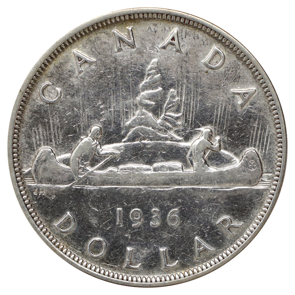 1936 Canada Dollar Circulated (Scratched, marks, or impaired)