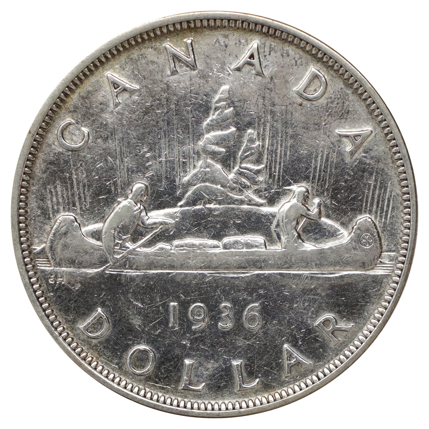 1936 Canada Dollar Circulated (Scratched, marks, or impaired)