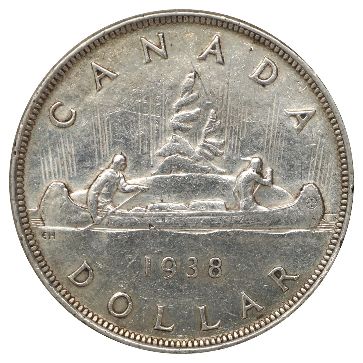 1938 Canada Dollar VF-EF (VF30) Scratched, marks, or impaired