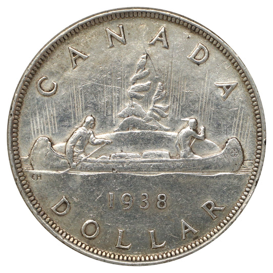 1938 Canada Dollar VF-EF (VF30) Scratched, marks, or impaired