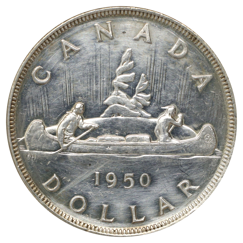 1950 Canada Dollar Almost Uncirculated (AU50) Scratched, marks, or impaired