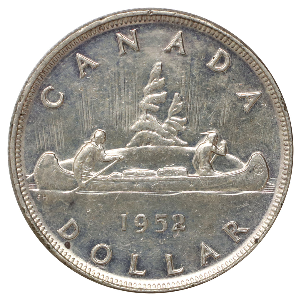 1952 Canada Dollar Uncirculated (MS64) Scratched, marks, or impaired