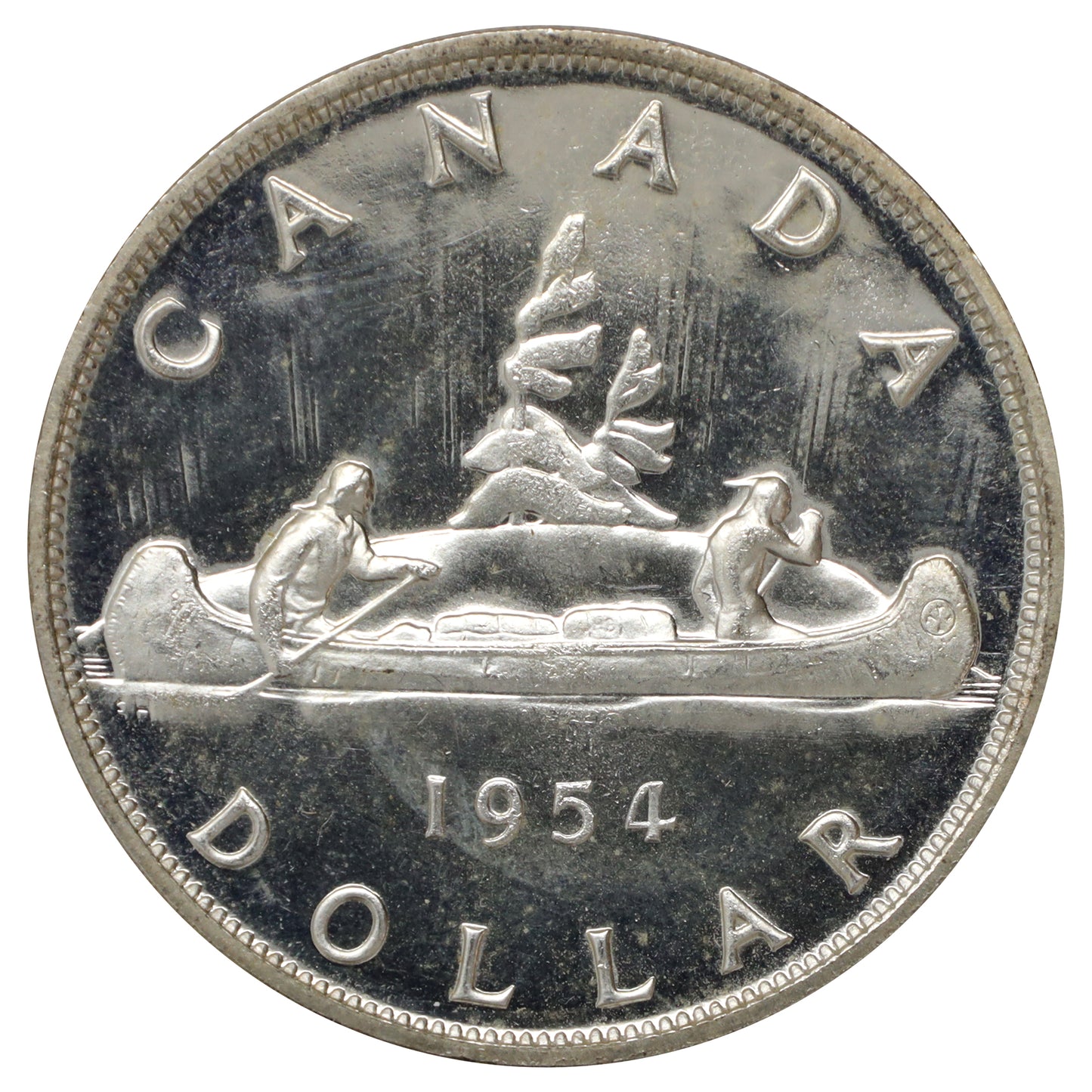 1954 Canada Dollar Proof Like (Scratched, marks, or impaired)