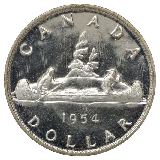 1954 Canada Dollar Proof Like (Scratched, marks, or impaired)