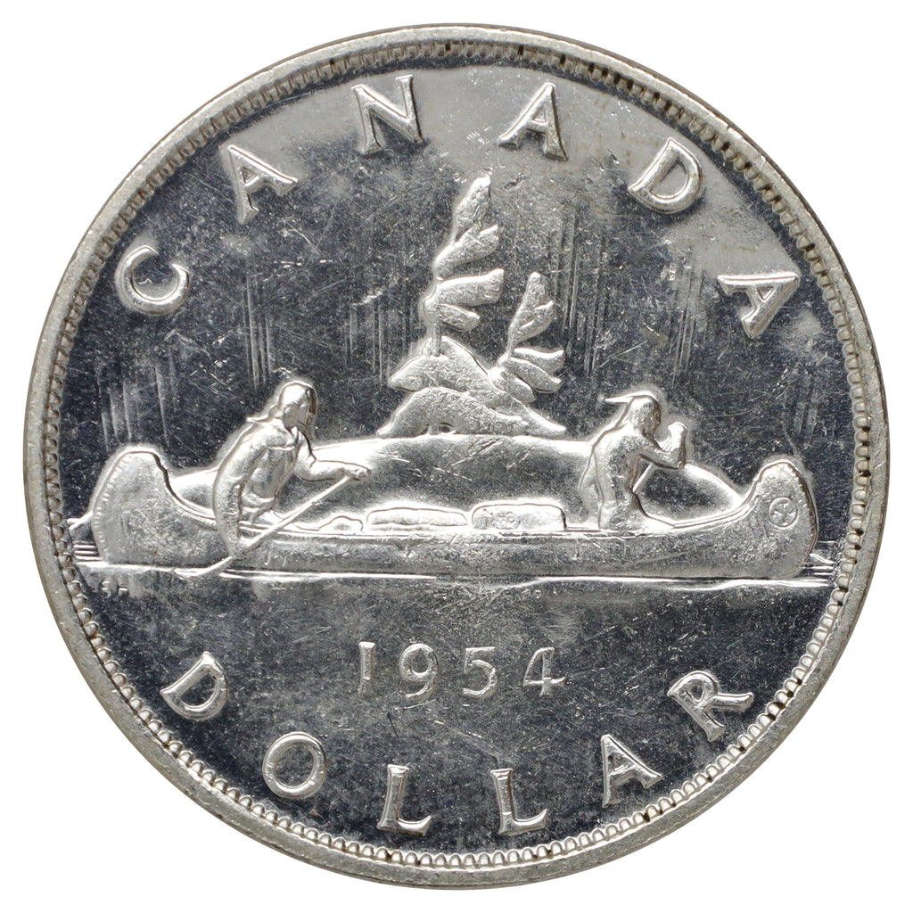 1954 SWL Canada Dollar UNC+ (MS62) Scratched, marks, or impaired