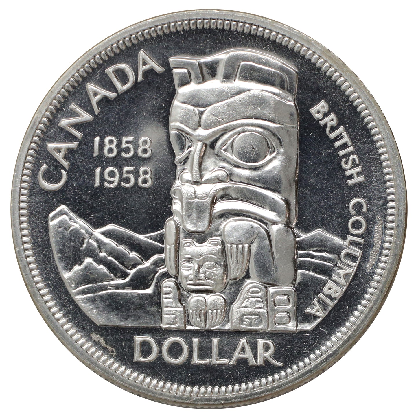 1958 Canada Dollar Proof Like (Scratched, marks, or impaired)