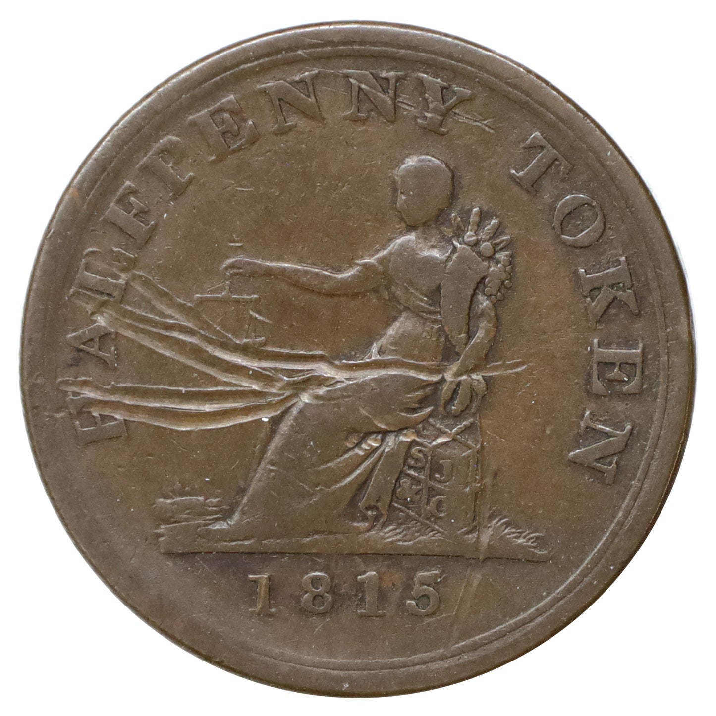 LC-56B1 1815 Lower Canada Halfpenny Fine (F12) Scratched, marks, or impaired