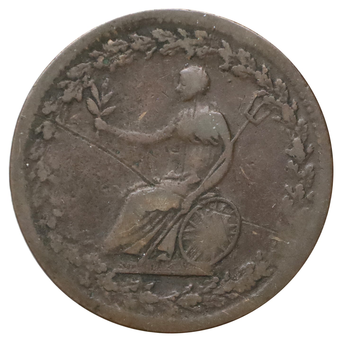 LC-54C1 1814 Lower Canada Spread Eagle Large Shield Halfpenny Token Fine (F12) Impaired