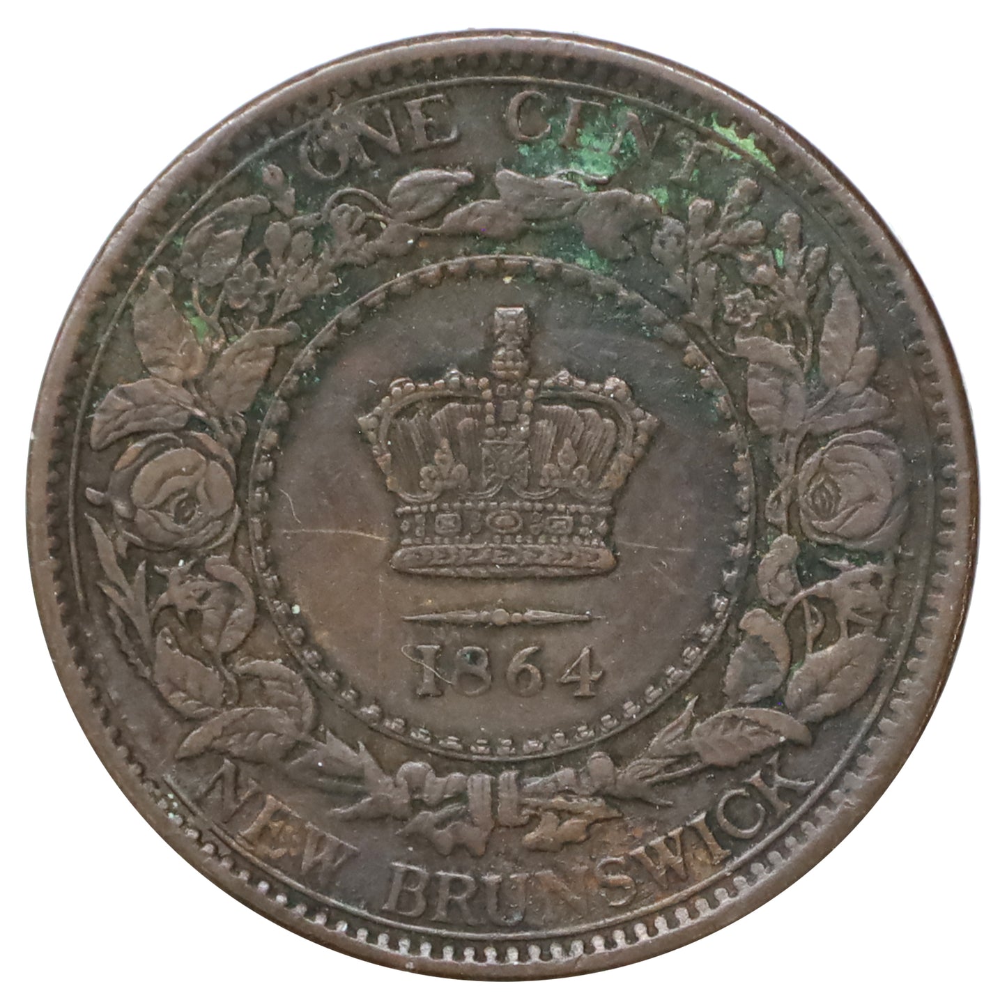 1864 Tall 6 New Brunswick 1-cent Extra Fine (EF40) Scratched, marks, or impaired