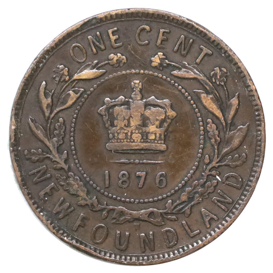 1876H Newfoundland 1-cent Very Fine (VF20) Scratched, marks, or impaired