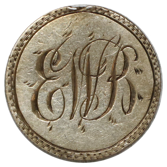 Love Token Struck on Edwardian Silver 5-cent Coin: Initials "EWB"