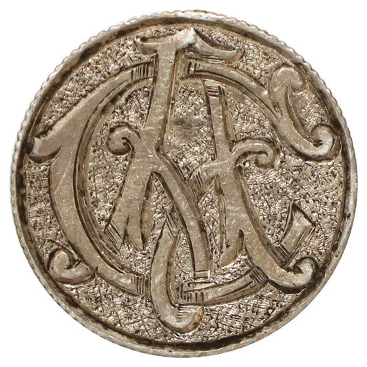 Love Token Struck on Victorian Silver 5-cent Coin: Initials "CA"