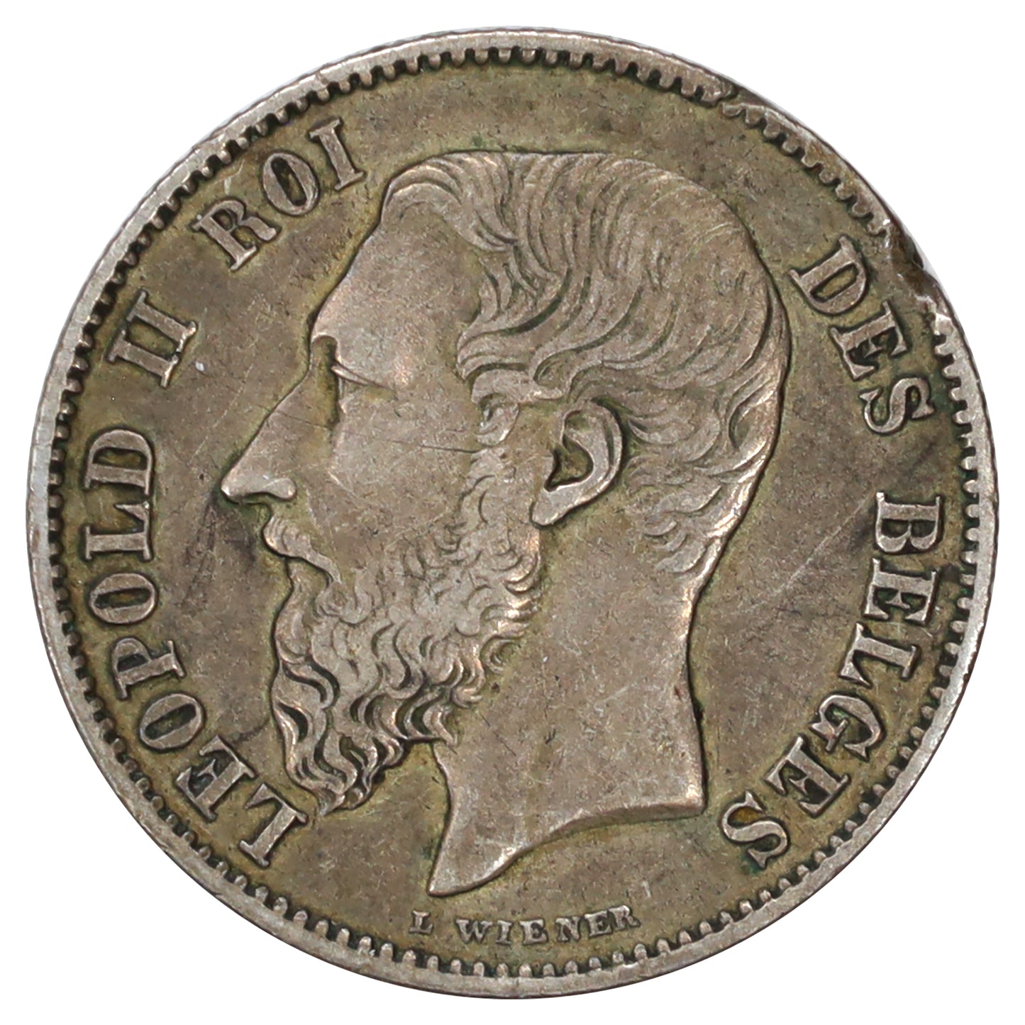 Belgium 1866 Silver 50 Centimes (DOD)