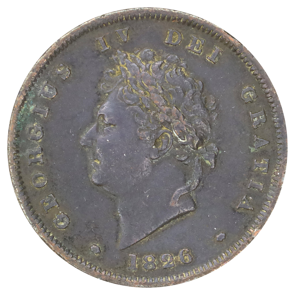 Great Britain 1826 George IV Penny VF-EF (VF30) Corrosion