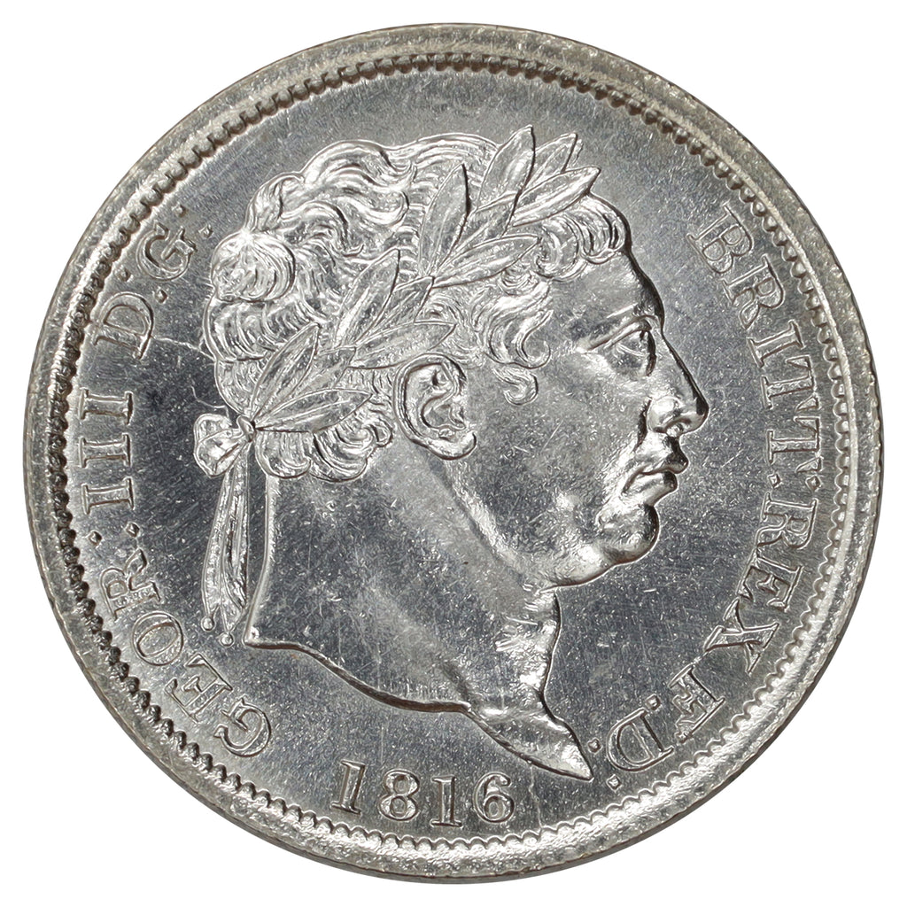 Great Britain 1816 George III Shilling Brilliant Uncirculated (MS63) Cleaned