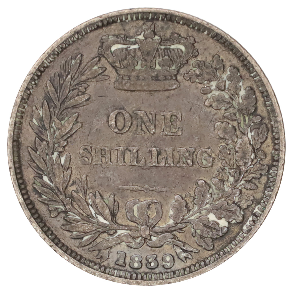 Great Britain 1839 Shilling Very Fine (VF20) Toned