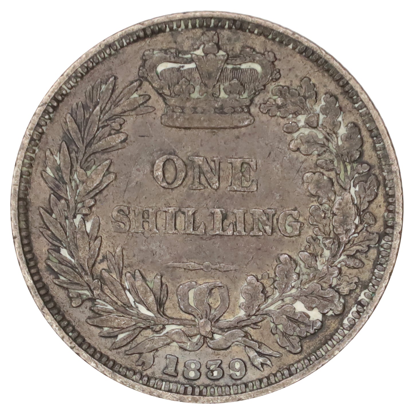 Great Britain 1839 Shilling Very Fine (VF20) Toned